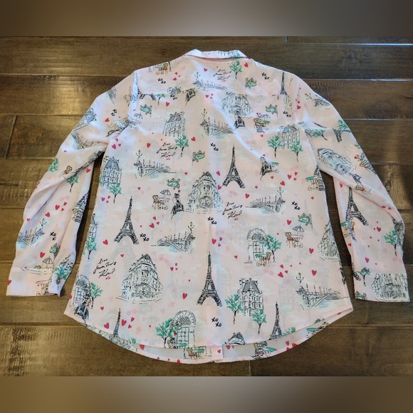 KARL LAGERFELD Women's pink Paris Button-Up Blouse Shirt - L - Picture 2 of 9